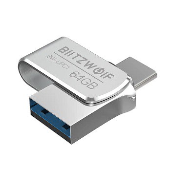 Pendrive Blitzwolf 2 em 1, Type-C USB 3.0