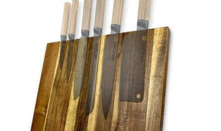 Bloco magnético XL extra forte em madeira para guardar facas de cozinha