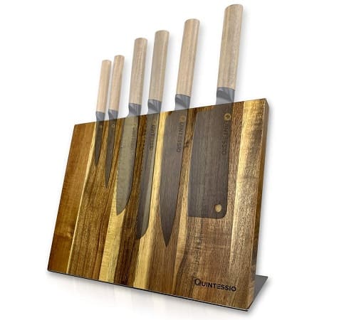 Bloco magnético XL extra forte em madeira para guardar facas de cozinha