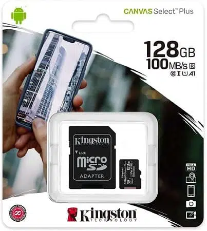 Cartão MicroSD Kingston Classe 10 128GB + adaptador SD