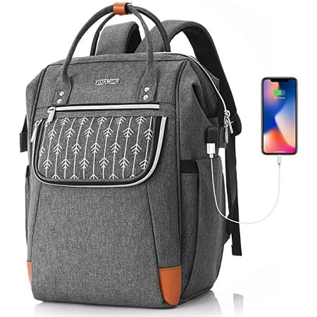 Mochila com porta USB resistente à água