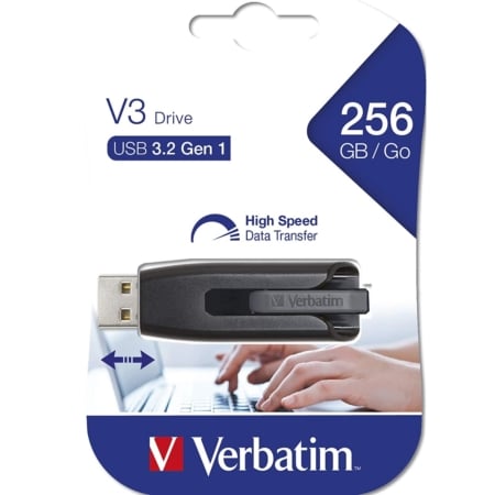 Verbatim Memória USB 3.0 de 256GB com velocidades de 120 Megabytes por 20,3€