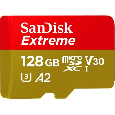 SanDisk Extreme microSDXC de 128 GB com adaptador SD