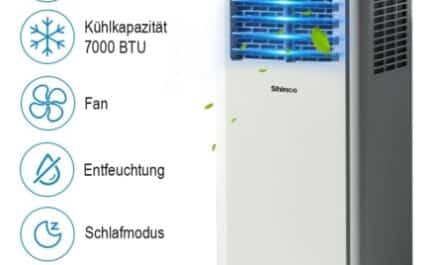 Ar Condicionado Portátil SHINCO 7000BTU Área max 18 ㎡, 3 em 1 Ar Condicionado, Desumidificador e Ventilador