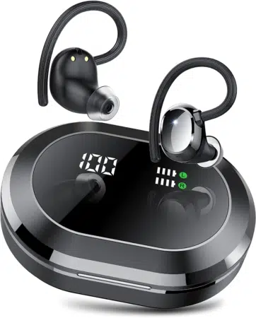 Fones de ouvido desportivos sem fio HiFi, Bluetooth 5.3, USB-C, display LED à prova de água , baratos
