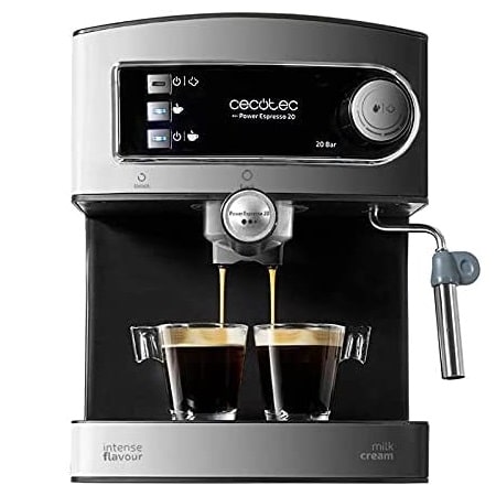 Cecotec Máquina de café Power Espresso 20, 850 W, 20 Bar, Tanque de 1,5 L por apenas 60€