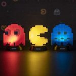 Mini Lâmpada 3D Pac-Man 10 cm, Multicolorida