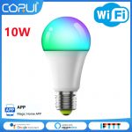 lâmpada inteligente wifi + bluetooth + controle remoto 10w rgb corlorful