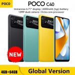 Poco c40 4gb 64gb smartphone com 6000mah de bateria