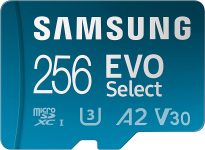 Samsung EVO Select 256GB, microSD, A2, V30, 130 MB/s, FHD, 4K UHD