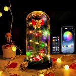 Decoração de Natal, pequena árvore de natal com luzes led controladas por controlo remoto e APP