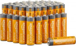 Pilhas alcalinas AA Amazon Basics de 1,5 volts pack de 48