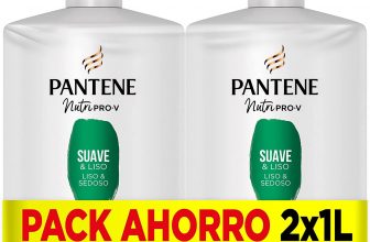Pantene Shampoo suave e liso Nutri Pro-V, fórmula Pro-V antioxidantes, cabelos encaracolados e rebeldes, 2 x 1 litro