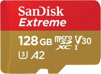 SanDisk Placa microSDXC Extreme de 128 GB, adaptador SD + RescuePRO Deluxe de até 190 MB/s