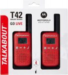Walkie Talkie Motorola T42 Pack 2 Unidades, 16 Canais, Alcance 4 km