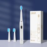 Seago sonic escova de dentes elétrica recarregável 4 modos com 3 cabeças escova