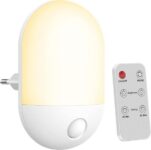 Luz noturna LED com controle remoto e temporizador para bebés