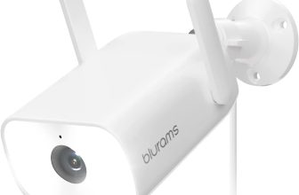 Câmara de segurança externa blurams 3MP, câmara WiFi Floodlight para segurança doméstica
