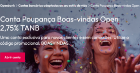 Conta Poupança Boas-vindas Open Bank 2,75% TANB