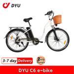 Bicicleta elétrica DYU C6 350W, autonomia entre 40 e 90 km