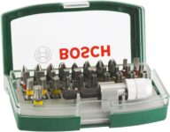 Bosch conjunto de 32 unidades de pontas, acessórios para berbequim e chave de fendas