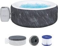 BESTWAY Spa de hidromassagem insuflável Lay-Z-Spa Boracay AirJet para 4 pessoas, 180 x 66 cm, cinzento