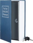 Caixa de segurança em forma de livro fechadura com chave - azul