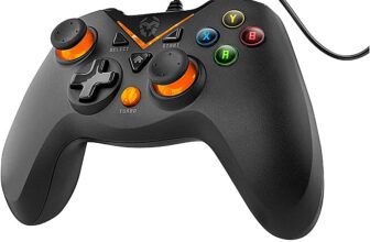 Gamepad com cabo, X-input e Direct - input, joystick e gatilhos analógicos, função turbo, compatível com PC, PS e Android