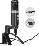 Microfone USB, microfone PC condensador Plug & Play