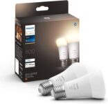Philips Hue - Lâmpada LED inteligente, A60 E27, luz branca quente regulável, 9 W (Eq. 60 W) 800 lúens