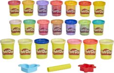 Play-Doh Bright 'n Happy 21 frascos de plasticina inclui plasticina brilhante e metálica