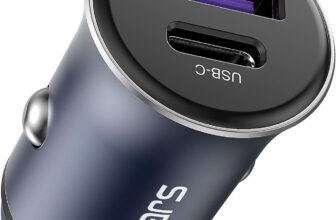 Omars Carregador de carro USB-C 35W + USB-A 18W