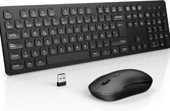 WisFox Teclado e rato sem fios 105 teclas