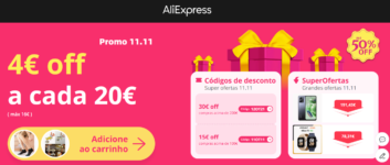 Aliexpress cupoes desconto 11.11 2023 4 euros desconto em cada 20