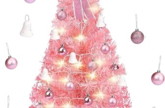 Árvore de Natal pequena, 60 cm árvore de Natal artificial com decoração