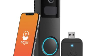 Dzees - Campainha 1080HD sem fios, vídeo porteiro WiFi, IP66 impermeável