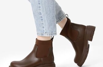 DREAM PAIRS Chelsea Boots Botas para mulher, impermeáveis, com sola grossa