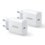 UGREEN 20W Cargador USB C, Pack Cargador 2 carregadores Tipo C Power Delivery 3.0
