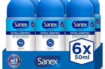 Sanex Dermo Extra controlo desodorizante Roll-On, pack 6 unidades x 50 ml