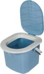 Sanita portátil para campismo, azul claro, 15,5 litros