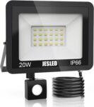 JESLED 20 W Foco LED exterior, 2200 LM Foco LED com sensor de movimento