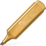 Faber-Castell 10 marcadores ouro fluorescente TEXTLINER 1546 metallic. Cor: ouro