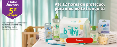 Fraldas Auchan Baby, Ganha 5€ em cupão na compra de 15€