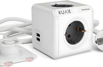 KUAX Cube tomada com USB - 6 em 1