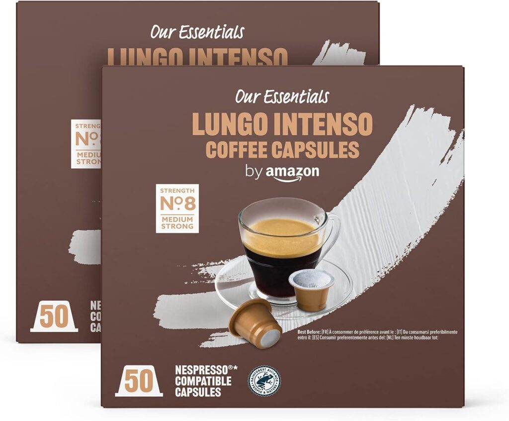 Cápsulas de café Lungo Intenso, torrado médio, compatíveis Nespresso, 100 unidades