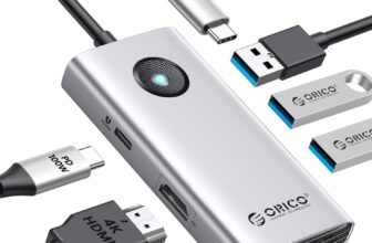 ORICO Hub USB C, 5 em 1, HDMI 4K, entrega energia a 60 W, USB 3.0, 5 GBPS