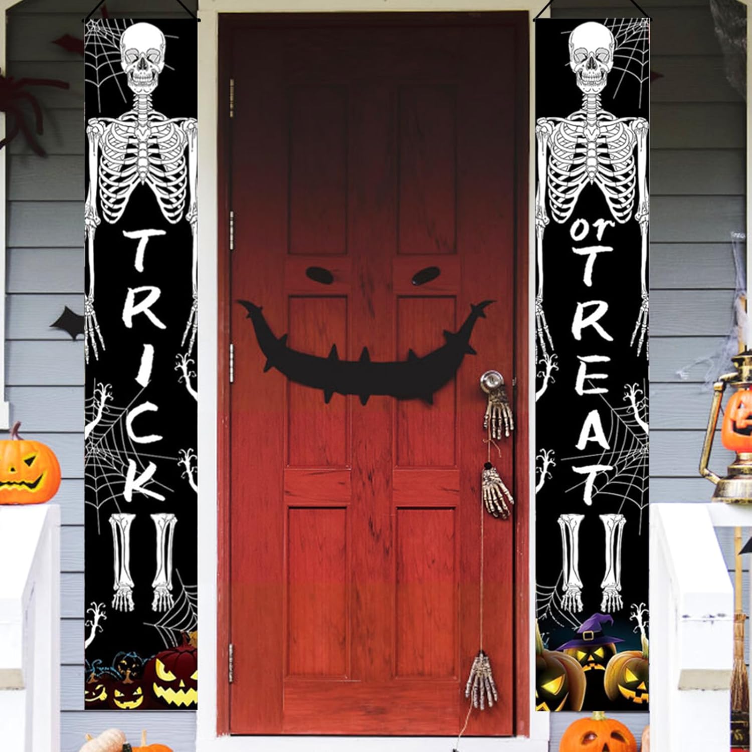 Faixas Halloween para portas, 2 x cartaz de boas-vindas Halloween