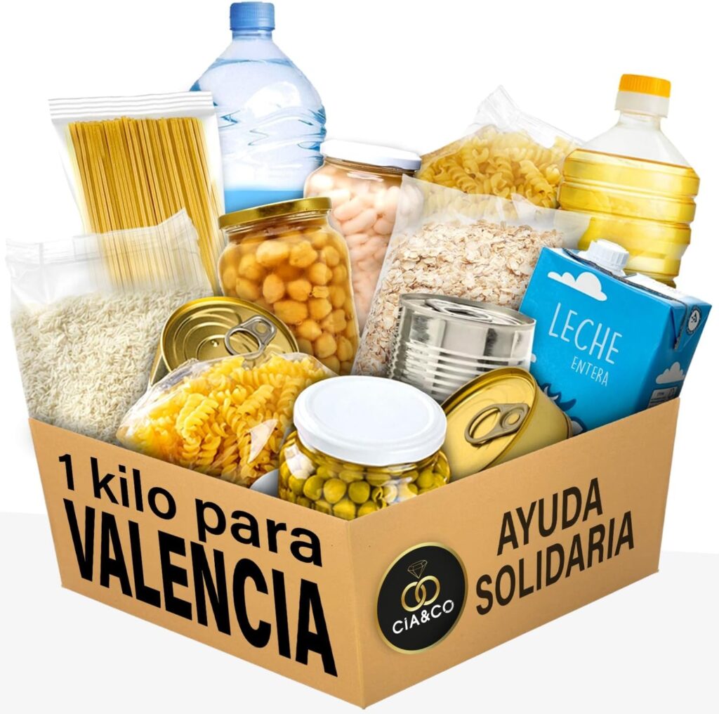 1 Kg alimentos básicos para as vitimas das enchentes em Valência (ESPANHA)