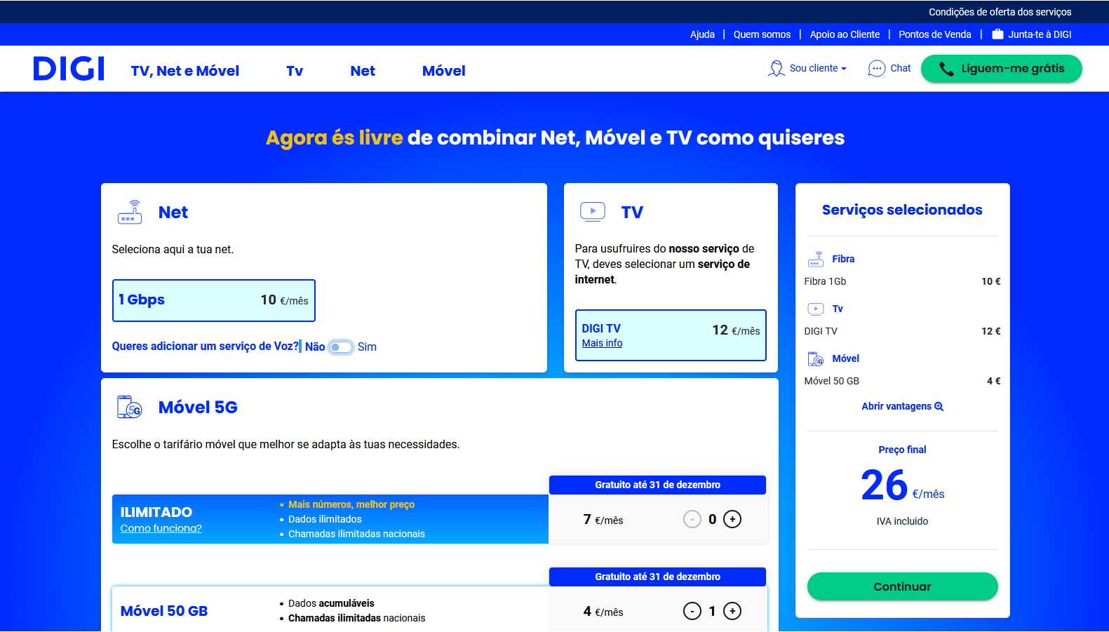 DIGI os melhores tarifários TV NET VOZ do mercado Português já chegaram desde 27€!