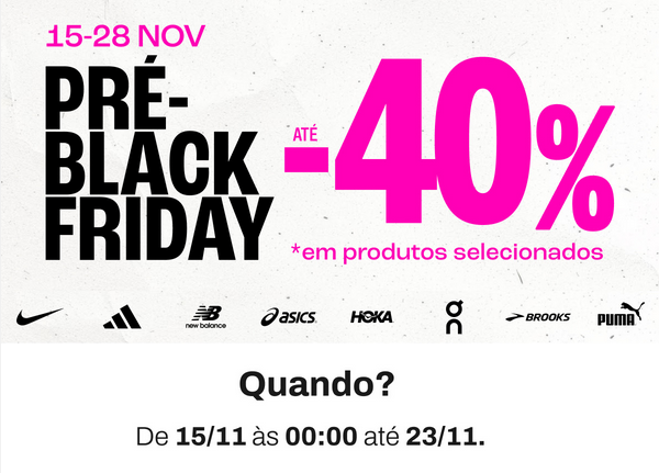 Pré-Black Friday Sport Zone 2024 até 40% Desconto